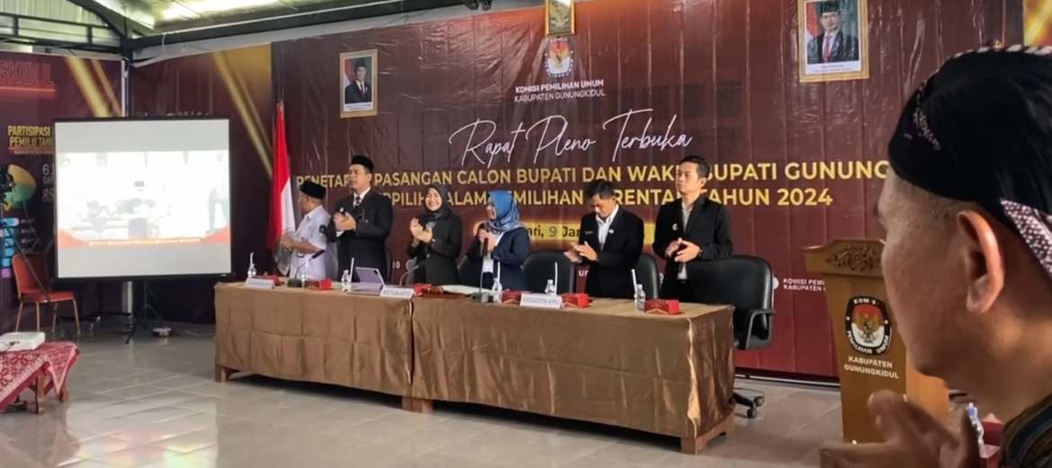 KPU Gunungkidul Tetapkan Paslon Endah-Joko Sebagai Pemenang Pilkada 2024